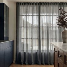 Custom Taormina Sheer S-Fold Single Panel Curtain & Track Set